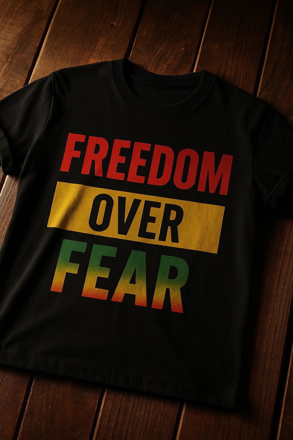 Freedom Over Fear Black Tee